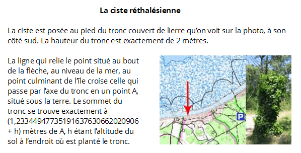 Exemple d'énigme d'une ciste