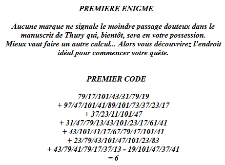 Exemple d'énigme du Comte Jacques de Saint-Maur