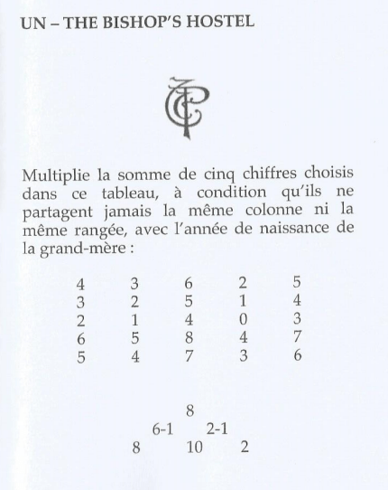 Exemple d'énigme du Scarabée d'Or - à retrouver en détails dans les énigmes téléchargeables ci-après